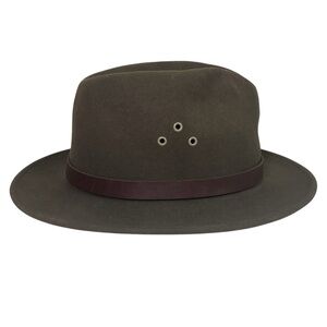 Country Gentlemen Safari Hat 100% Wool Felt Water Repellent Brown Leather Band